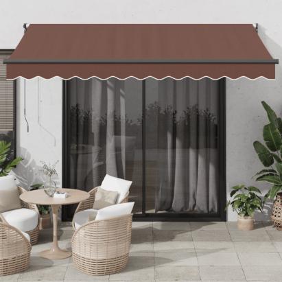 Copertină retractabilă manual, maro, 350x250 cm GartenMobel Dekor