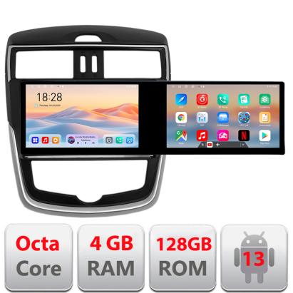 Navigație Nissan Pulsar 2014-2018 cu 2 ecrane, 4GB RAM, 128GB, Android