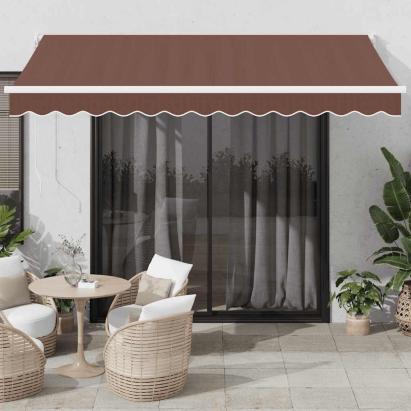 Copertina retractabilă automat, maro, 350x250 cm GartenMobel Dekor