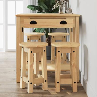 Set mobilier de bar, 5 piese, lemn masiv de pin GartenMobel Dekor