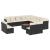 Set mobilier de grădină cu perne, 14 piese, negru, poliratan GartenMobel Dekor
