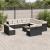 Set mobilier de grădină cu perne, 14 piese, negru, poliratan GartenMobel Dekor