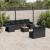 Set canapele de grădină cu perne, 10 piese, negru, poliratan GartenMobel Dekor