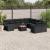 Set canapele de grădină, 12 piese, cu perne, negru, poliratan GartenMobel Dekor