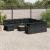Set mobilier de grădină cu perne, 13 piese, negru, poliratan GartenMobel Dekor