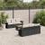 Set canapele de grădină cu perne, 7 piese, negru, poliratan GartenMobel Dekor