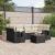 Set canapele de grădină cu perne, 7 piese, negru, poliratan GartenMobel Dekor
