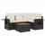 Set mobilier de grădină cu perne, 5 piese, negru, poliratan GartenMobel Dekor