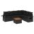 Set canapele de grădină cu perne, 7 piese, negru, poliratan GartenMobel Dekor