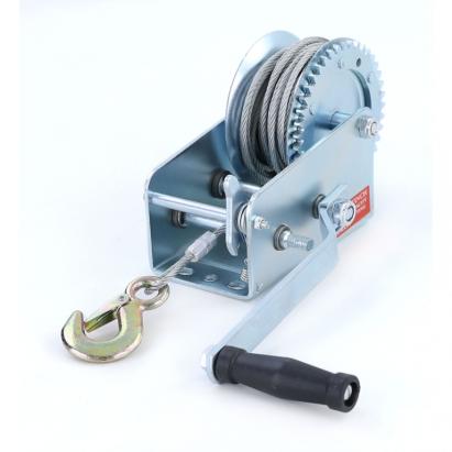 Winch manual pentru remorcă, cablu de oțel argintiu de 10 metri, 900 kg Performance AutoTuning