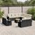Set canapele de grădină, 12 piese, cu perne, negru, poliratan GartenMobel Dekor