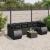 Set mobilier de grădină cu perne, 8 piese, negru, poliratan GartenMobel Dekor