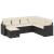 Set canapele de grădină cu perne, 7 piese, negru, poliratan GartenMobel Dekor