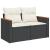 Set canapele de grădină cu perne, 7 piese, negru, poliratan GartenMobel Dekor