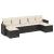 Set canapele de grădină cu perne, 7 piese, negru, poliratan GartenMobel Dekor