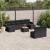 Set canapele de grădină cu perne, 10 piese, negru, poliratan GartenMobel Dekor