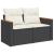 Set canapele de grădină cu perne, 11 piese, negru, poliratan GartenMobel Dekor