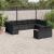 Set canapele de grădină, 12 piese, cu perne, negru, poliratan GartenMobel Dekor