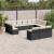 Set mobilier de grădină cu perne, 13 piese, negru, poliratan GartenMobel Dekor
