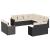 Set canapele de grădină cu perne, 11 piese, negru, poliratan GartenMobel Dekor