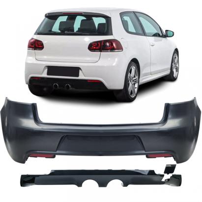 Bumper sportiv spate cu difuzor, potrivit pentru VW Golf 6 R20 2008-2013 Performance AutoTuning
