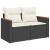 Set mobilier de grădină cu perne, 13 piese, negru, poliratan GartenMobel Dekor