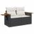 Set mobilier de grădină cu perne, 3 piese, negru, poliratan GartenMobel Dekor