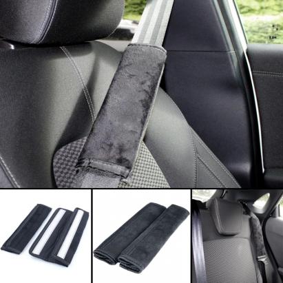 2x Pernele pentru Centura de Siguranță, Pernă de Protecție pentru Centură, Negru cu Cusături Gri Performance AutoTuning