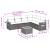 Set canapele de grădină cu perne, 7 piese, negru, poliratan GartenMobel Dekor