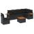 Set canapele de grădină cu perne, 7 piese, negru, poliratan GartenMobel Dekor