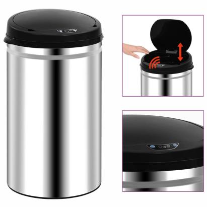Coș de gunoi automat cu senzor, 40 L, oțel inoxidabil GartenMobel Dekor