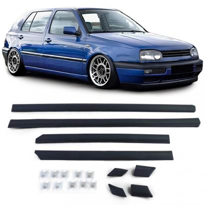 Fâșii decorative, mânere de uși, benzi de protecție, set de 8 piese + cleme, potrivite pentru VW Golf 3 91-97 cu 4 uși Performance AutoTuning