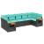 Set canapele de grădină cu perne, 7 piese, negru, poliratan GartenMobel Dekor