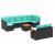 Set canapele de grădină cu perne, 10 piese, negru, poliratan GartenMobel Dekor