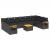 Set canapele de grădină cu perne, 11 piese, negru, poliratan GartenMobel Dekor
