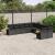 Set canapele de grădină cu perne, 10 piese, negru, poliratan GartenMobel Dekor