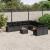 Set canapele de grădină cu perne, 11 piese, negru, poliratan GartenMobel Dekor