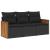 Set mobilier de grădină cu perne, 3 piese, negru, poliratan GartenMobel Dekor