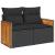 Set mobilier de grădină cu perne, 9 piese, negru, poliratan GartenMobel Dekor