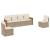 Set canapele de grădină cu perne, 6 piese, bej, poliratan GartenMobel Dekor