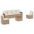 Set canapele de grădină, 7 piese, cu perne, bej, poliratan GartenMobel Dekor