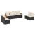 Set mobilier de grădină cu perne, 8 piese, negru, poliratan GartenMobel Dekor