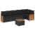 Set canapele de grădină cu perne, 7 piese, negru, poliratan GartenMobel Dekor