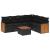 Set canapele de grădină cu perne, 7 piese, negru, poliratan GartenMobel Dekor