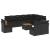 Set canapele de grădină cu perne, 11 piese, negru, poliratan GartenMobel Dekor