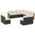Set canapele de grădină cu perne, 11 piese, negru, poliratan GartenMobel Dekor