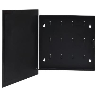 Casetă pentru chei cu tablă magnetică, negru, 35 x 35 x 4 cm GartenMobel Dekor