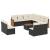 Set canapele de grădină, 12 piese, cu perne, negru, poliratan GartenMobel Dekor