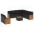 Set canapele de grădină cu perne, 10 piese, negru, poliratan GartenMobel Dekor