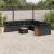 Set canapele de grădină cu perne, 11 piese, negru, poliratan GartenMobel Dekor